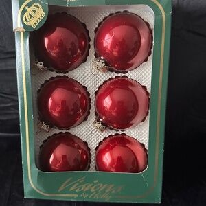 Visions by Holly set of 6 glass ornaments